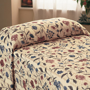 BLANKETS BEDSPREADS THROW QUILTED POLY COTTON 81IN X 110IN 5OZ PATTERN FLORAL HOME TERRACE MARTEX (EA) [600-BQT81110HT]