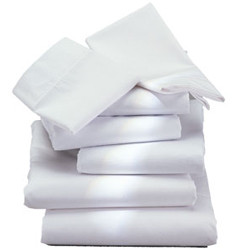 SHEETS FLAT PERCALE T200 66IN X 108IN 60% COTTON/40% POLY WHITE (2DZ/CS) [600-FS66108-T200]