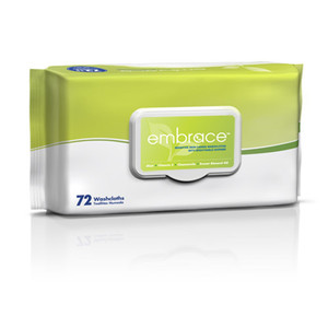 WIPES MOIST DISP QUILTED CLOTH LF 8IN X 12.6IN W/DIMETHICONE NEUTRAL SOFT PACK W/LID EMBRACE (72/PK 12PK/CS) [600-WC5N1-PK]