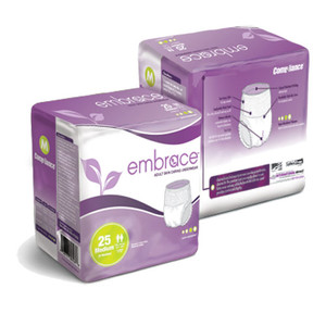 BRIEFS PULL UPS ADULT SUPER ABS DISP LF 45-58IN LG WHITE EMBRACE MADE USA (25/PK 4PK/CS) [600-PUB3-PK]