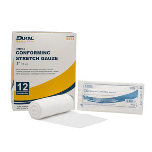 BANDAGES GAUZE ROLLS STRETCH LF ST 3IN X 4.1YD DUKAL (12/BX 8BX/CS) [500-GR3S-EA]