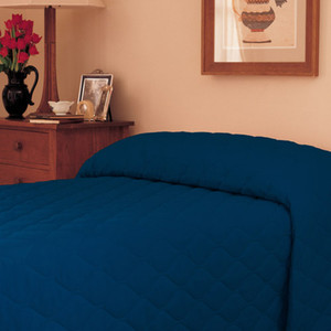 BLANKETS BEDSPREADS FITTED QUILTED POLY COTTON 71IN X 102IN 5OZ SOLID DARK BLUE/NAVY MARTEX (EA) [600-BQ71102N]