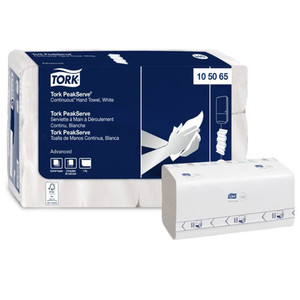 TOWELS PAPER DISP C-FOLD 1PLY WHITE 8.9IN X 7.9IN TORK PEAK SERVE (410EA/PK 12PK/CS) [500-TTCP]