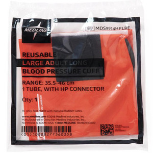 BLOOD PRESSURE CUFF ONLY REUSABLE LF NYLON ADULT 35.5-46CM 1 TUBE (EA) [122-MDS9914HPREH]