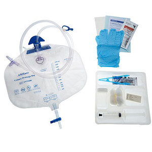 KITS/TRAYS INSERTION FOLEY CATH DISP ST W/10CC PREFILL SYR & PVP SWAB LF NITRILE 2GLV AMSURE (10/CS) [197-AS89300]