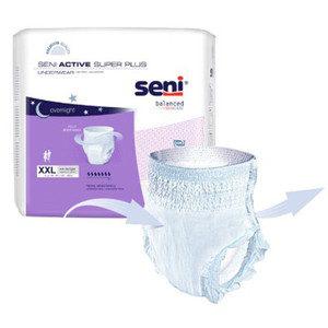 BRIEFS PULL UPS ADULT ABS DISP 60-80IN LF 2XL WHITE SENI ACTIVE SUPER PLUS  (12/PK 4PK/CS) [100-S-2X12-AP1]