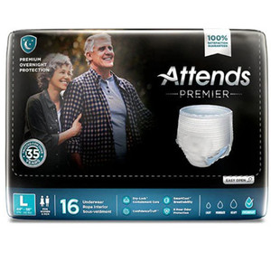 BRIEFS PULL UPS ADULT HVY ABS DISP LF 44-58IN LG ATTENDS PREMIER MADE USA (16PK 4PK/CS) [338-ALIUW30]