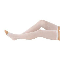 STOCKINGS ANTI-EMBOLISM THIGH HIGH OPEN TOE LONG 10-12IN CALF, 20-25IN THIGH, 33-36IN LENGTH SIZE SM BLUE W/YELLOW TOE LIFESPAN (12PR/BX) [006-563-03]