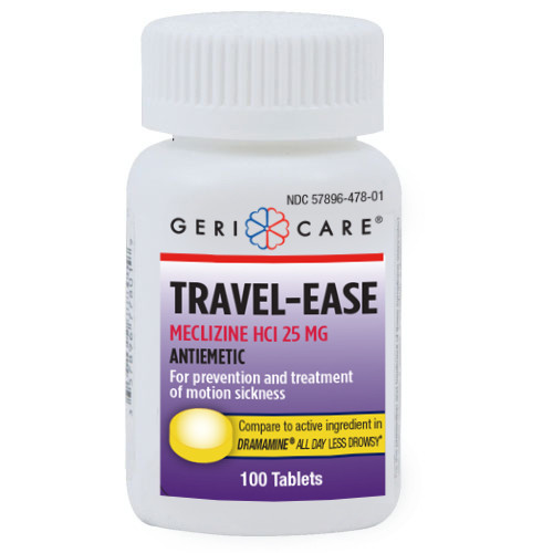 ANTIEMETIC MECLIZINE 25MG TABLETS COMPARE TO DRAMAMINE II MADE USA (100/BTL 12/CS) [PH276]