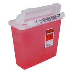 SHARPS CONTAINERS 5 QT MAILBOX COUNTER BALANCED LID TRANSPARENT RED (20/CS) [150-8507SA]