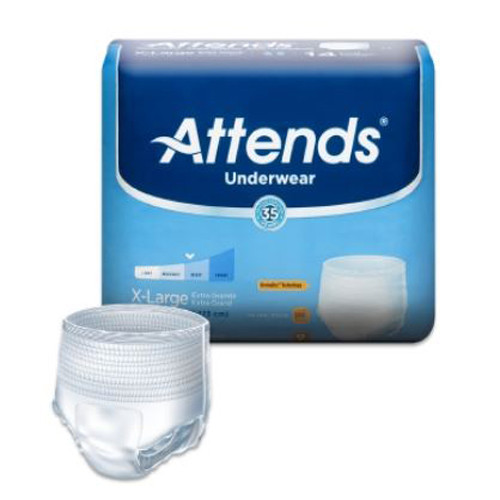 BRIEFS PULL UPS ADULT HVY ABS DISP LF 58-68IN XL W/LEAKAGE BARRIER WHITE ATTENDS EXTRA UNDERWEAR MADE USA (14/PK 4PK/CS) [338-AP0740]