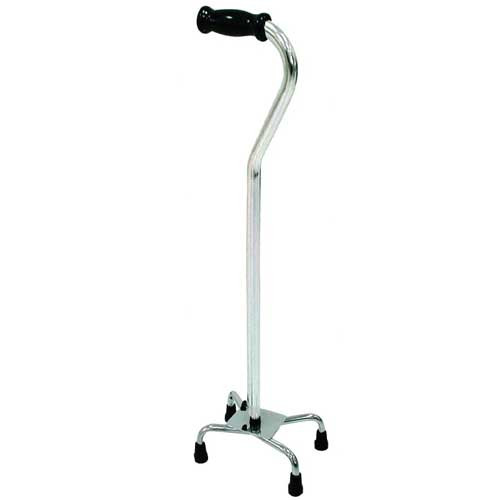 CANES STEEL QUAD BARIATRIC SMALL BASE ADJ 30IN-39IN 500LB CAP CHROME (4/CS) [500-CSBQS]