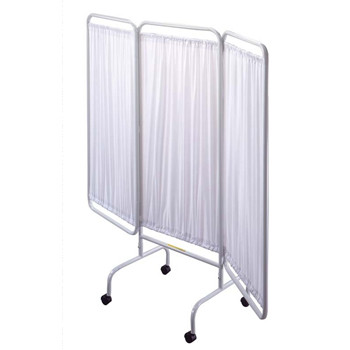 PRIVACY SCREENS 3 PANEL WHITE VINYL W/ 2IN CASTERS (EA) [500-3PPS-C]