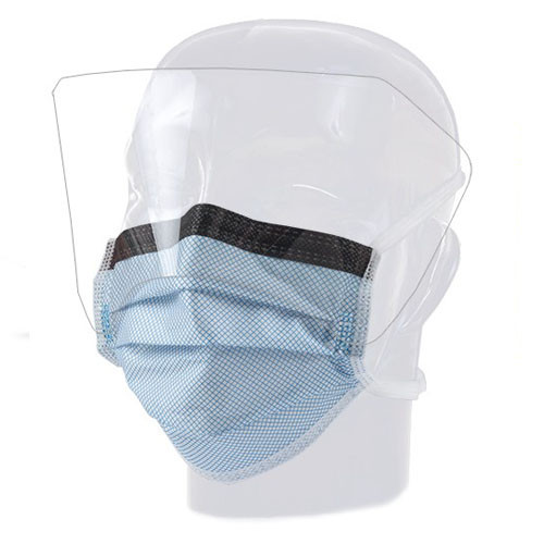 MASKS ISOLATION SURGICAL TIE W/EYE SHIELD DISP BLUE (25/BX 4BX/CS) [500-M100E]