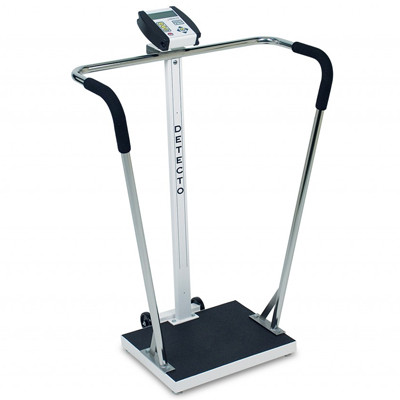 SCALES DIGITAL PLATFORM STAND ON W/HANDRAILS 600LB CAP DETECTO (EA) [500-6855]