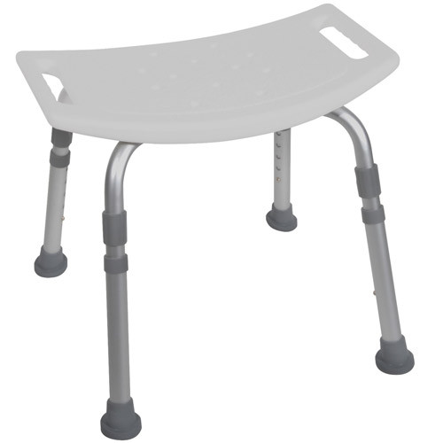 SEATS BATH BENCH W/O BACK ALUM FRAME ADJ HT 400LB CAP 14IN-20INH X 12IND X 20INW GRAY (4/CS) [500-BB01]