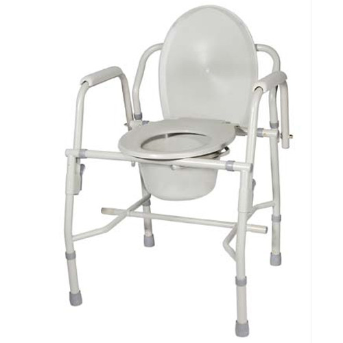 COMMODES STEEL DELUXE DROP ARMS ADJ HT 20IN-24INH X 13.75INW X 16.5IND 300LB CAP GRAY (1/CS) [500-C101-DA]