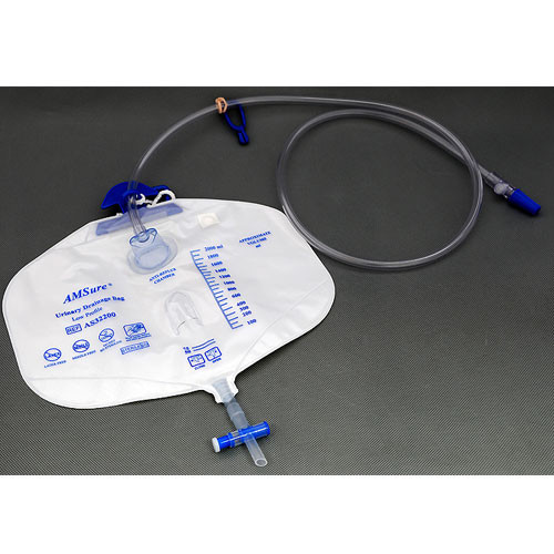 DRAINAGE BAGS W/ANTI-REFLUX LOW PROFILE CHAMBER DISP LF 2000ML (20/CS) [500-DBAG-DD]