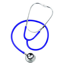STETHOSCOPES DUAL HEAD ALUM 22IN VINYL Y-TUBING BLUE (1/BX 100BX/CS) [500-DH05]