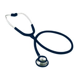 STETHOSCOPES DUAL HEAD STAINLESS STEEL BLACK (5/CS) [500-DH06SS]