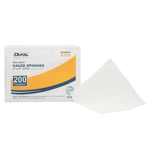 DRESSINGS GAUZE SPONGES NS 8PLY 4IN X 4IN DUKAL (200/PK 20PK/CS) [500-GS44]