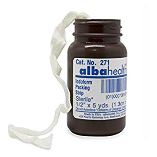 PACKING STRIPS IODOFORM ST .5IN X 5YD BTL (12/CS) [500-IPS1]