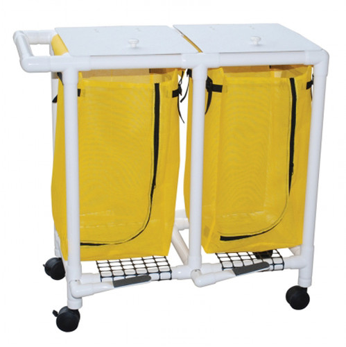 HAMPERS DOUBLE PVC 3IN HD CASTERS 33 GAL MESH W/ZIPPER (EA) [500-PVC-HM33-2]