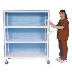 LINEN CARTS PVC 3 SHELF W/MESH OR VINYL COVER SPECIFY COLOR 20IN X 50IN (EA) [500-PVC-LC50-3]