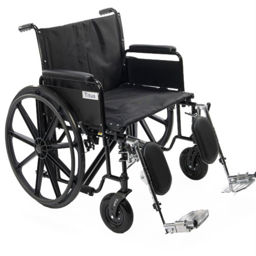 WHEELCHAIR 22IN BARIATRIC DET FULL ARMS ELR HEMI-ADJ 500LB CAP (EA) [500-WC22DE-FA]