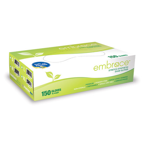 GLOVES EXAM SYNTH STRETCH VINYL PF DISP LF NS 240MM SM EMBRACE (150/BX 10BX/CS) [600-SS11]