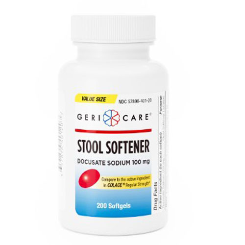 LAXATIVES DOCUSATE SODIUM STOOL SOFTENER COLACE 100MG GELCAPS (200/BTL 12/CS) [PH030]