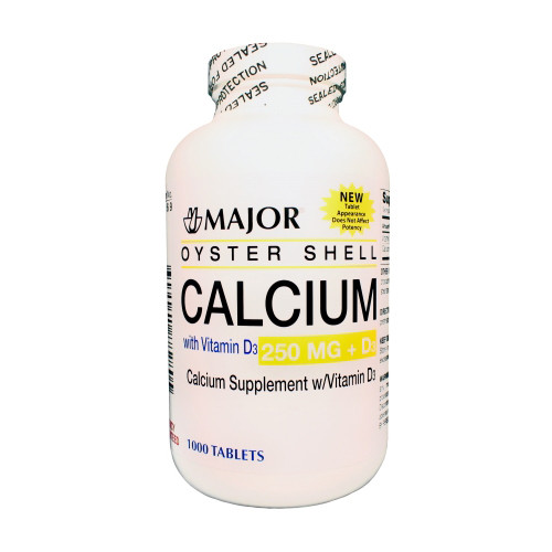SUPPLEMENTS MINERALS CALCIUM OYSTER SHELL W/VITAMIN D 125IU 250MG TABLETS MADE USA (100/BTL 12/CS) [PH046]