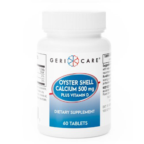 SUPPLEMENTS MINERALS CALCIUM OYSTER SHELL W/VITAMIN D 200IU 500MG TABLETS MADE USA (60/BTL) [PH048]