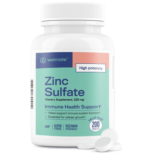 SUPPLEMENTS ZINC SULFATE 220MG TABLETS DIETARY SUPPLEMENT & IMMUNE HEALTH SUPPORT MADE USA (200/BTL) [PH090]