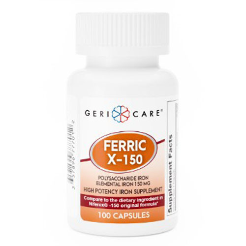 SUPPLEMENTS MINERALS IRON 150MG CAPSULES COMPARE TO NIFEREX-150 MADE USA (100/BX 12/CS) [PH142]
