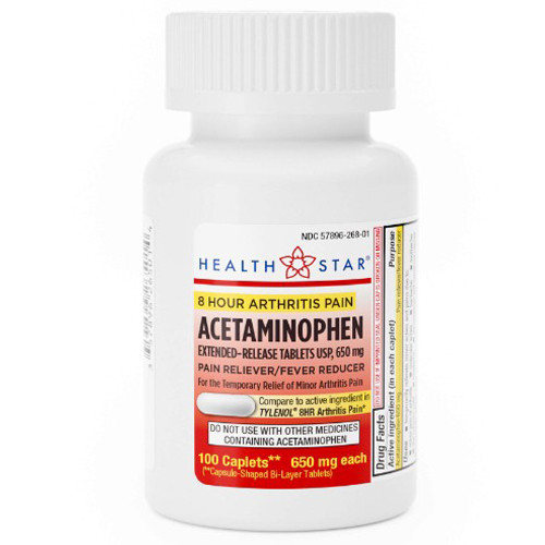 ANALGESICS ACETAMINOPHEN 650MG TABLETS 8 HR EXTENDED RELEASE COMPARE TO TYLENOL ARTHRITIS MADE USA (100/BTL 12/CS) [PH147]