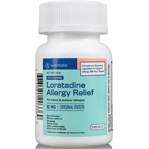 *USE - PH189V* ANTIHISTAMINES ALLERGY RELIEF LORATADINE NON-DROWSY 10MG TABLETS COMPARE TO CLARITIN (100/BTL 12BTL/CS) [PH189]
