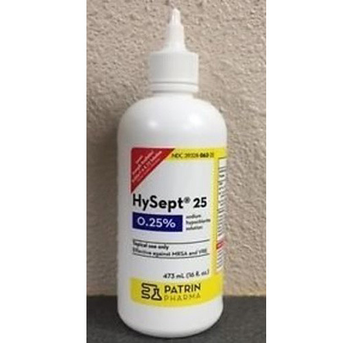 CLEANSERS SODIUM HYPOCHLORITE 16OZ HALF STRENGTH HYSEPT 25 (12/CS) [PH245]