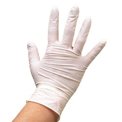 GLOVES EXAM LATEX PF DISP NS 240MM MD COMPLIANCE SOLN (100/BX 10BX/CS) [600-1112-BX]
