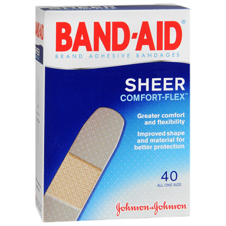 BANDAIDS SHEER LF ST .75IN X 3IN BAND-AID (40/BX) [PH290]