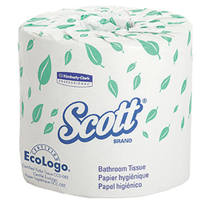 TISSUE TOILET DISP 2PLY 4.0IN X 4.0IN CORE 1.5IN WHITE SCOTT (550SH/RL 80RL/CS) [KC04460]