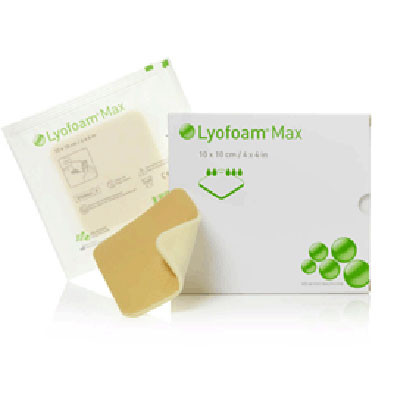 DRESSINGS FOAM NON-ADH POLY LF ST 4IN X 4IN LYOFOAM MAX (10/BX 6BX/CS) [MOL603201]