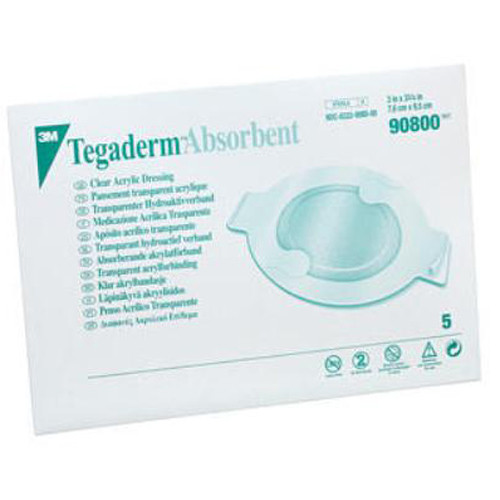 DRESSINGS CLEAR ACRYLIC LF ST OVAL SM 1.5IN X 2.25IN TEGADERM (5/BX 6BX/CS) [3M90800]