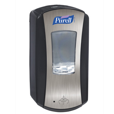 DISPENSERS SANITIZER TOUCH FREE 1200ML CHROME/BLACK (4) D BATTERY NOT INC F/PURELL LTX-12 (4/CS) [GJ1928-04]