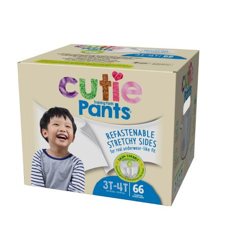 BRIEFS PULL UPS YOUTH TRAINING PANTS F/BOYS MOD-HVY ABS DISP LF 3T-4T WHITE CUTIE PANTS MADE USA (23/PK 4PK/CS) [500-PUBTB3]