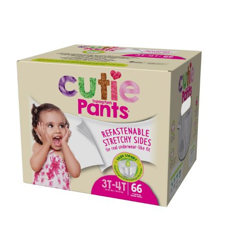 BRIEFS PULL UPS YOUTH TRAINING PANTS F/GIRLS MOD-HVY ABS DISP LF 3T-4T WHITE CUTIE PANTS MADE USA (23/PK 4PK/CS) [500-PUBTG3]