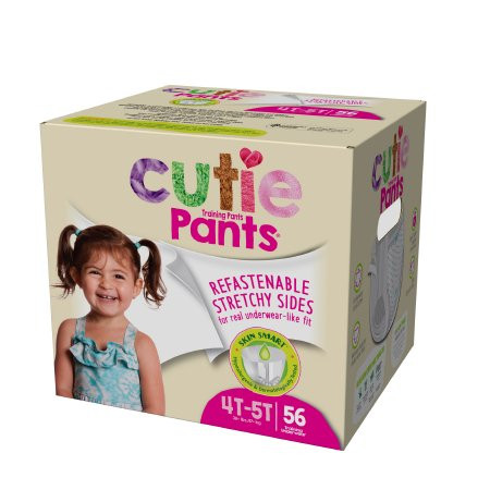 BRIEFS PULL UPS YOUTH TRAINING PANTS F/GIRLS MOD-HVY ABS DISP LF 4T-5T WHITE CUTIE PANTS MADE USA (19/PK 4PK/CS) [500-PUBTG4]