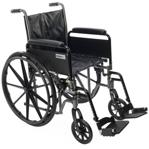 WHEELCHAIR 18IN DET FULL ARMS F/R 300LB CAP (EA) [500-WC18DF-FA]