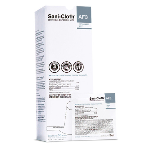 WIPES SURFACE DISINFECTANT GERMICIDAL DISP ALCOHOL FREE / QUAT 11.5IN X 11.75IN XL SINGLES EPA N LIST APPROVED SANI-CLOTH AF3 (50/BX 3BX/CS) [600-SDWAF-S]
