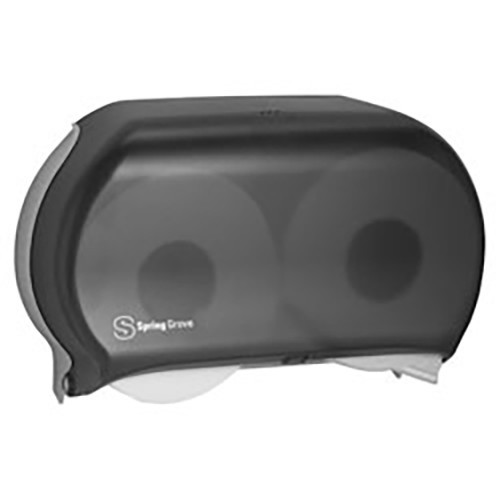 DISPENSERS PAPER TISSUE TOILET HARDWOUND ROLL FITS 9IN JR JUMBO DOUBLE 3.375IN CORE TRANSPARENT BLACK (1EA/CS) [500-UTD09-JD]